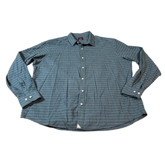 Untuckit Size XXXL Men Button Up Shirt Blue Thin Striped Causal Long Sleeve - Picture 1 of 5